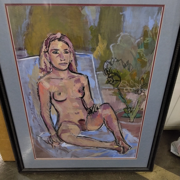 Elegant Nude Portrait with Black Frame